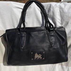 MCM shoulder Princess Lion Black Leather Bag